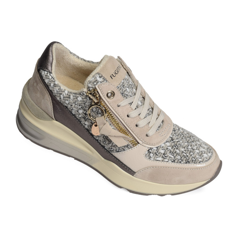 VISION Beige Gris, Baskets running Fugitive