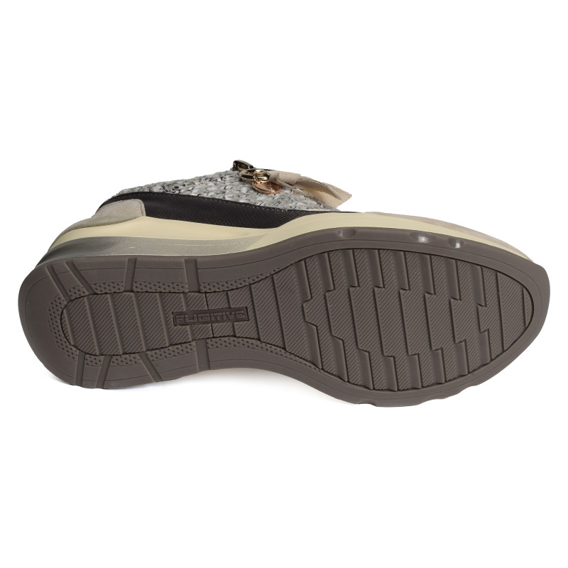 VISION Beige Gris, Baskets running Fugitive