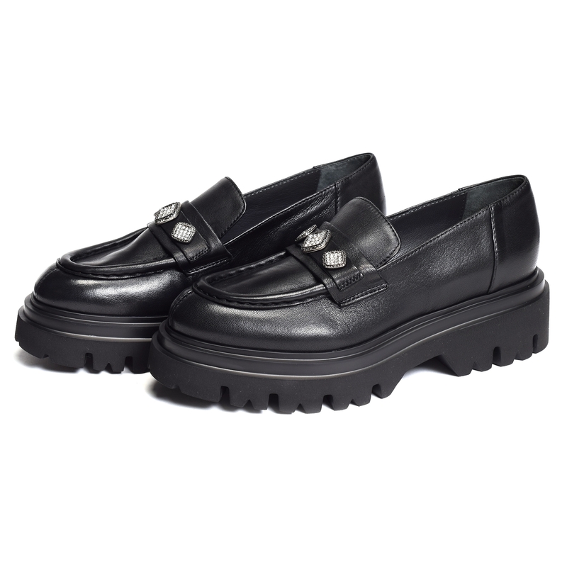 9010 Noir, Mocassins Fru.It