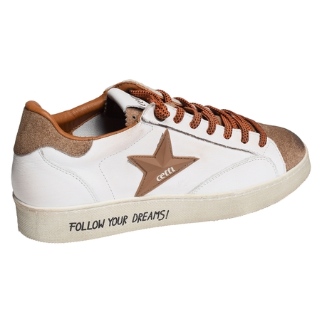 C1342 Blanc Marron, Sneakers basses Cetti