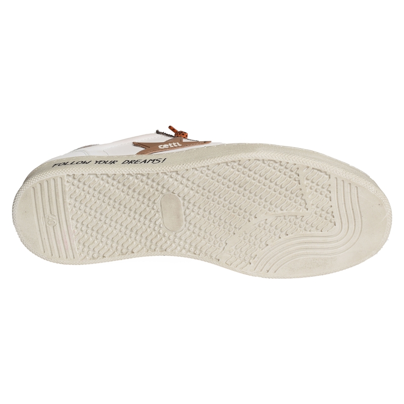 C1342 Blanc Marron, Sneakers basses Cetti