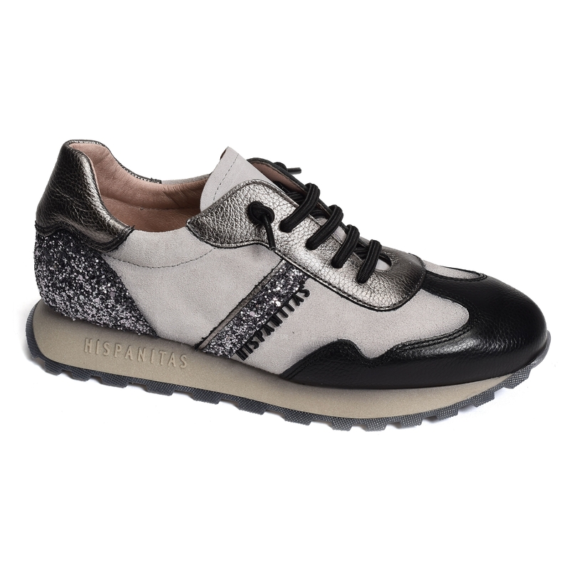 LOIRA 243689 Noir Argent, Baskets running Hispanitas