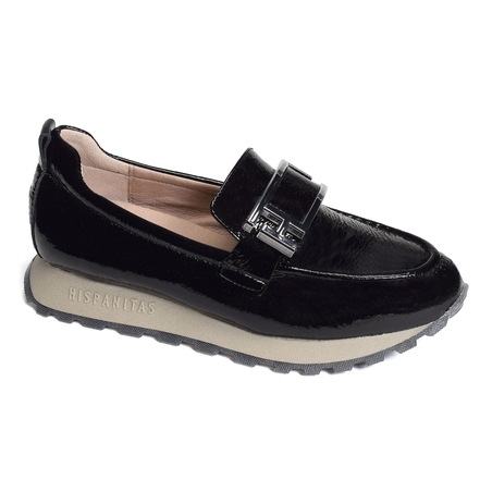 LOIRA 243621 Verni Noir, Mocassins Hispanitas