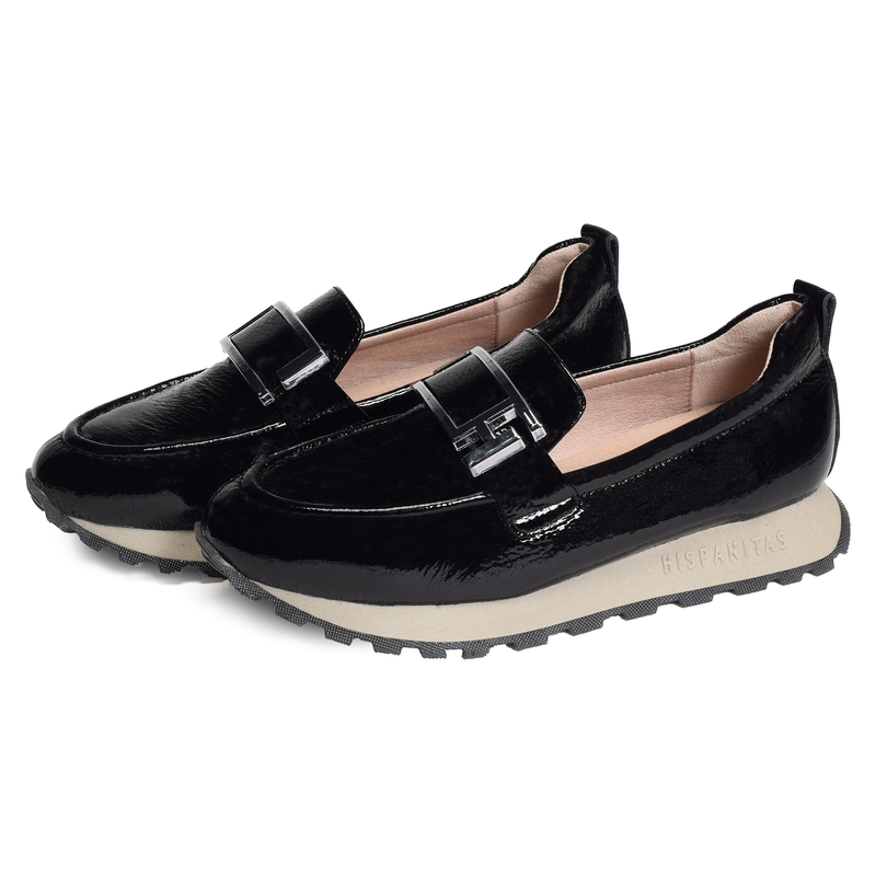 LOIRA 243621 Verni Noir, Mocassins Hispanitas