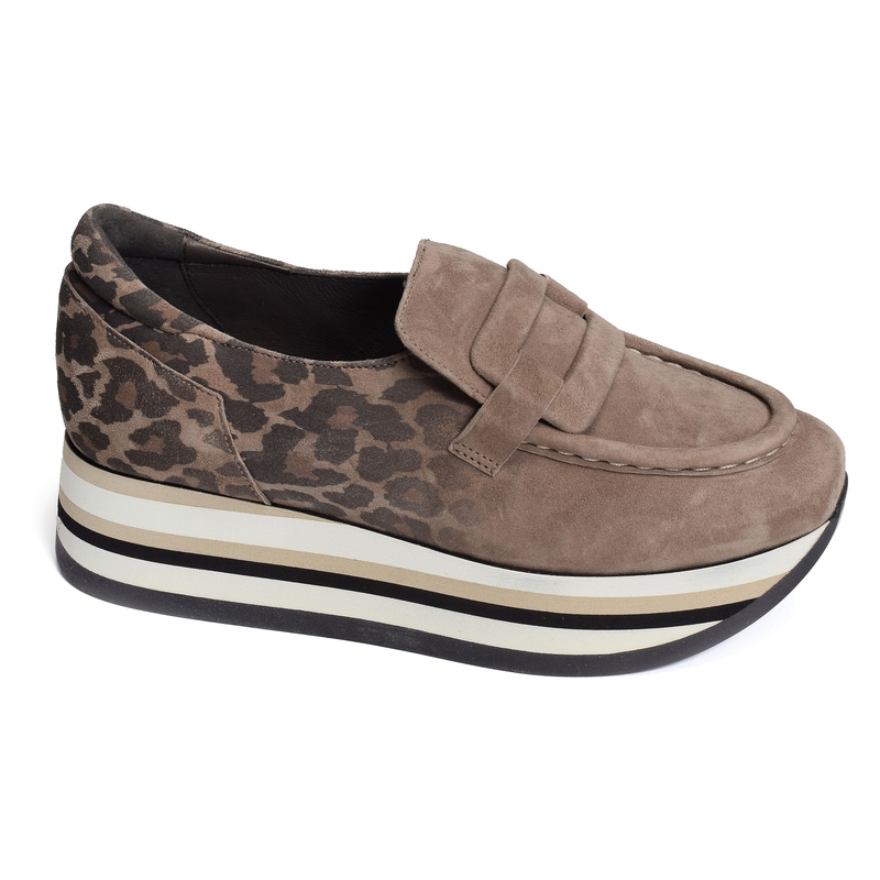 CATRIEL Taupe Léopard, Mocassins Softwaves