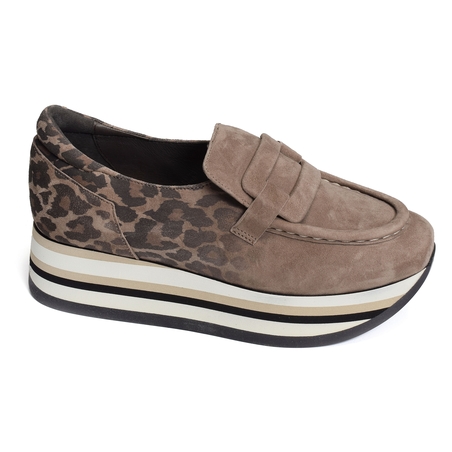 CATRIEL Taupe Léopard, Mocassins Softwaves