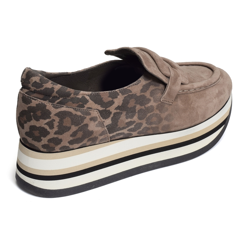 CATRIEL Taupe Léopard, Mocassins Softwaves