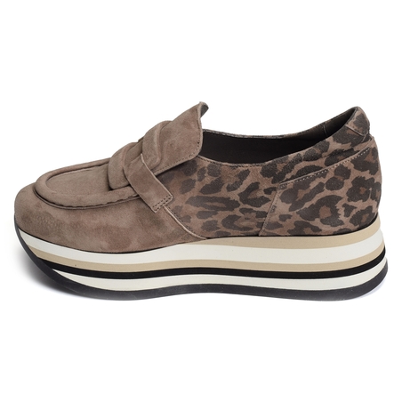 CATRIEL Taupe Léopard, Mocassins Softwaves