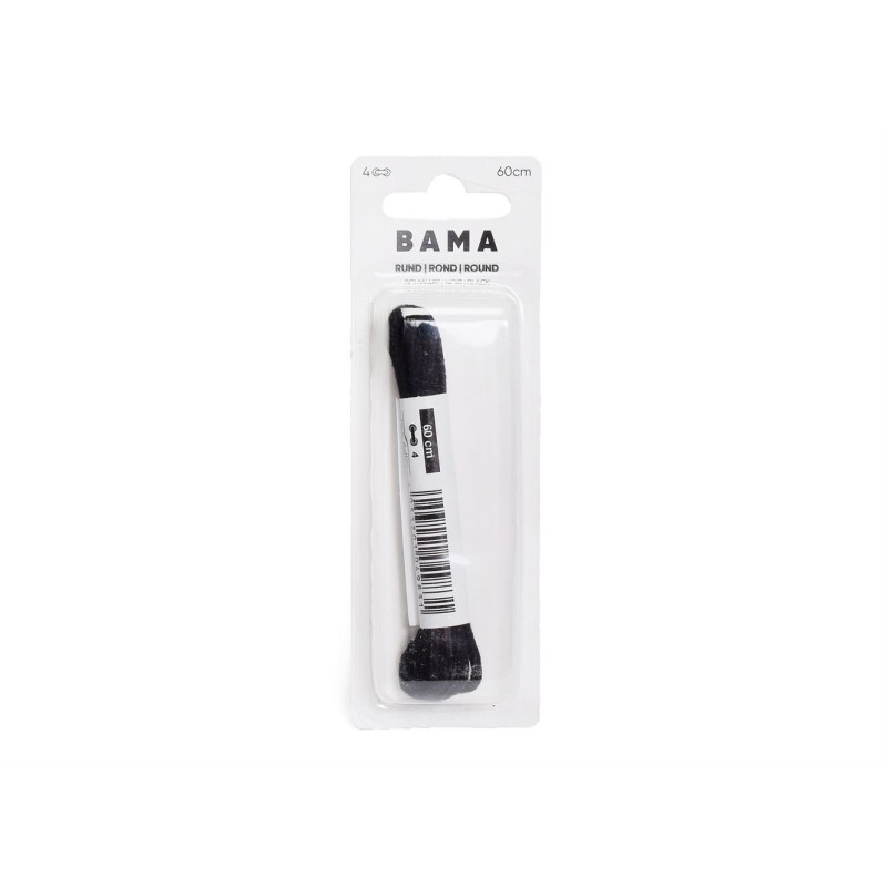 LACET ROND 60 CM Noir, Lacets Bama