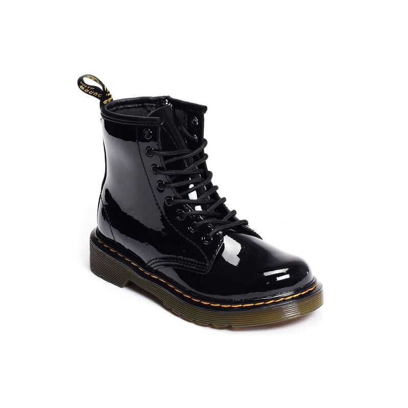 1460 TOD JUNIOR Verni Noir, Boots Dr Martens