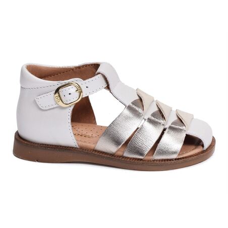 7463 Blanc Or, Sandales plates & Nu-Pieds Babybotte