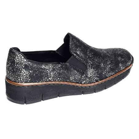 53766 Noir Gris, Mocassins Rieker