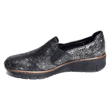 53766 Noir Gris, Mocassins Rieker