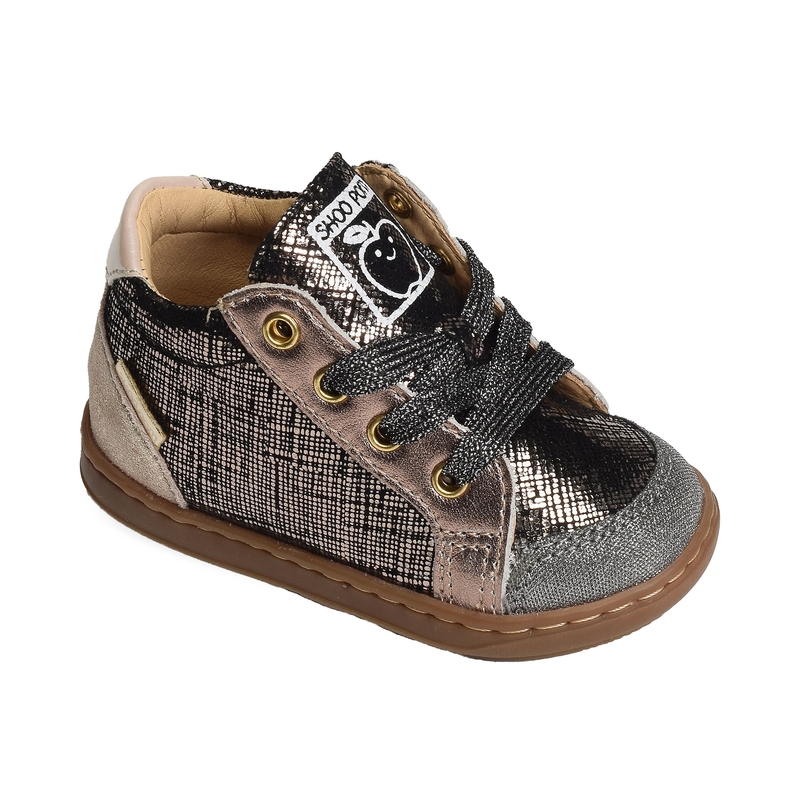 BOUBA ZIP BOX GIRL Noir Or, Chaussures à Lacets Shoopom