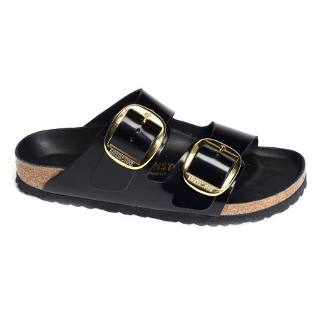 ARIZONA BIG BUCKLE Verni Noir, Mules Birkenstock