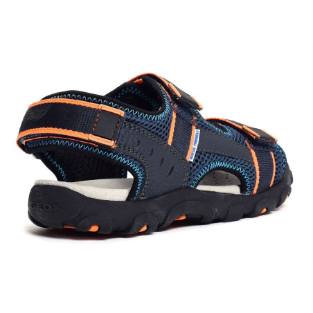 J S STRADA B Bleu Orange, Sandales plates & Nu-Pieds Geox