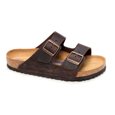 ARIZONA SFB CUIR Marron, Mules Birkenstock