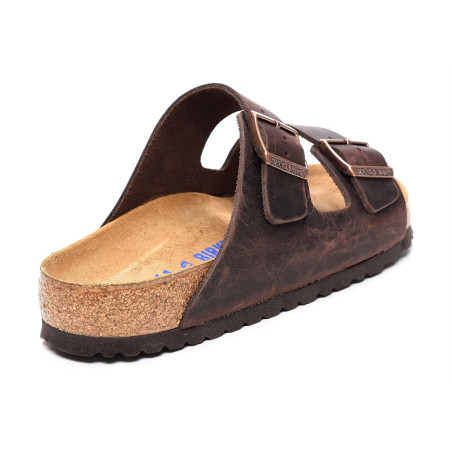 ARIZONA SFB CUIR Marron, Mules Birkenstock