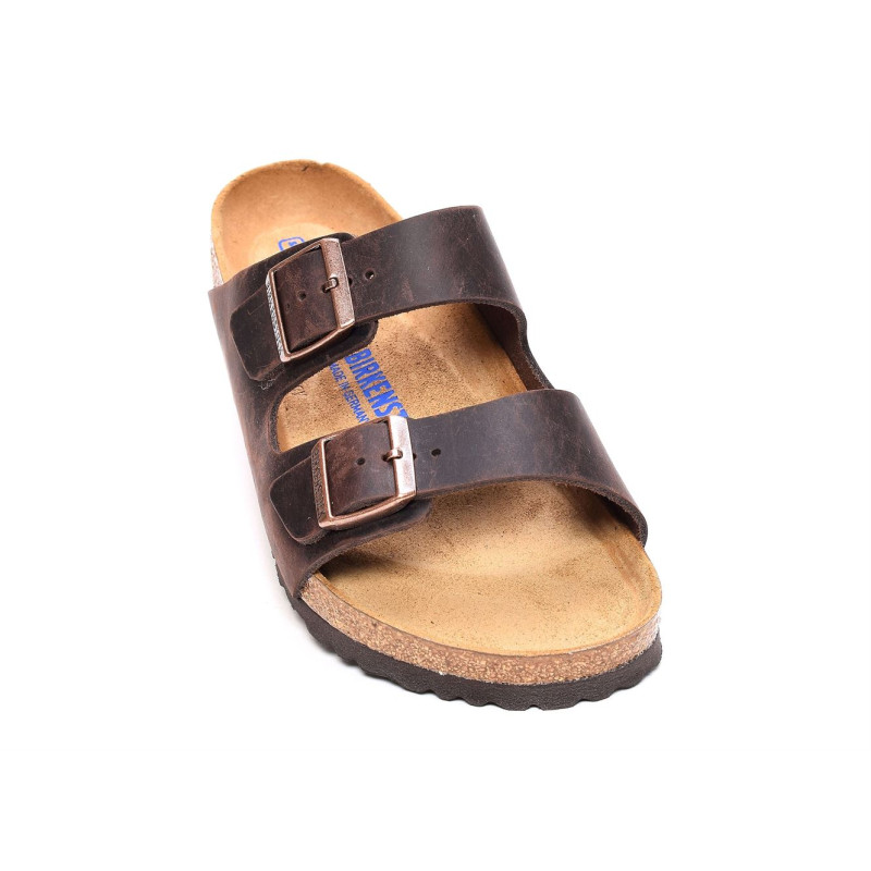 ARIZONA SFB CUIR Marron, Mules Birkenstock