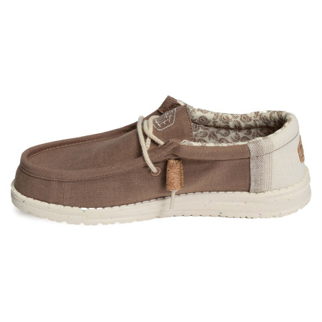 WALLY BREACK STITCH Marron Beige, Chaussures basses HeyDude