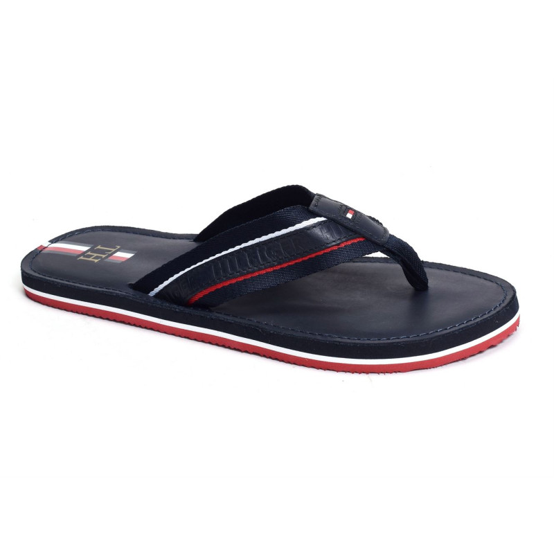 ELEVATED LEATHER BEACH SANDAL 3384 Marine, Tongs Tommy Hilfiger