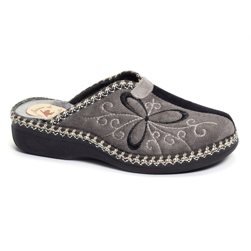 4205 Noir Gris, Mules La Maison de l'Espadrille