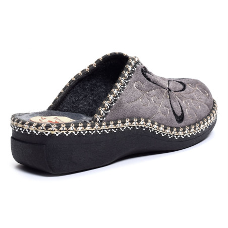 4205 Noir Gris, Mules La Maison de l'Espadrille