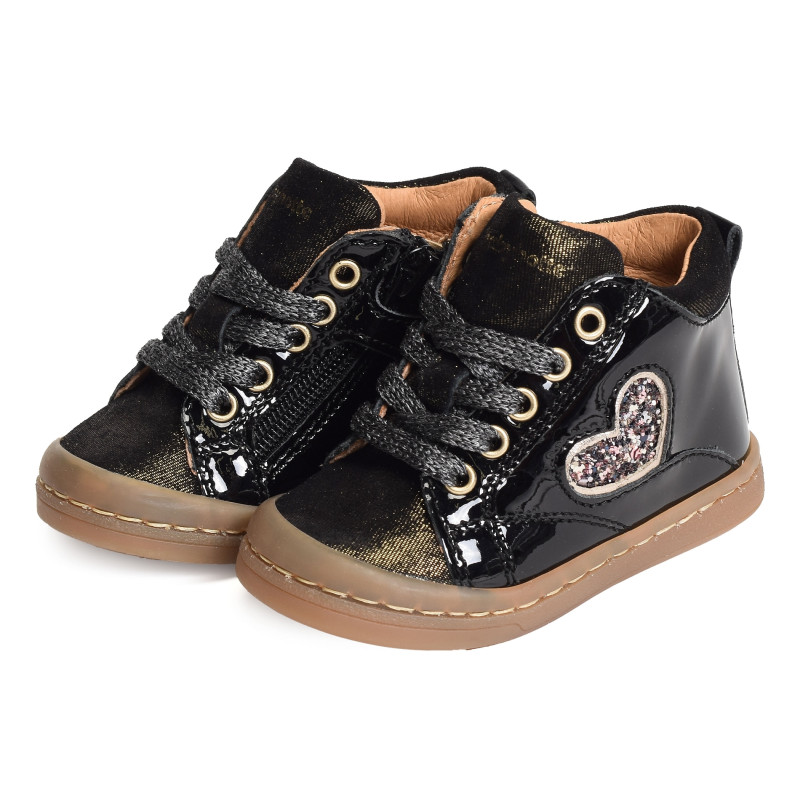 ANTO Verni Noir, Chaussures à Lacets Babybotte