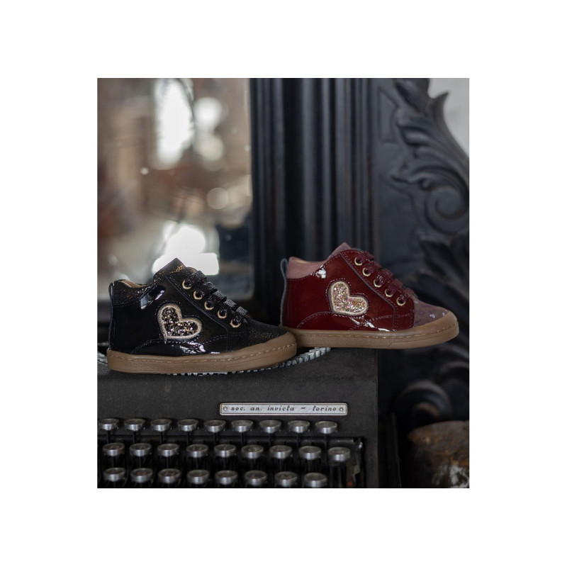 ANTO Verni Noir, Chaussures à Lacets Babybotte