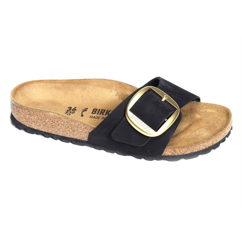 MADRID BIG BUCKULE LENB Noir, Mules Birkenstock