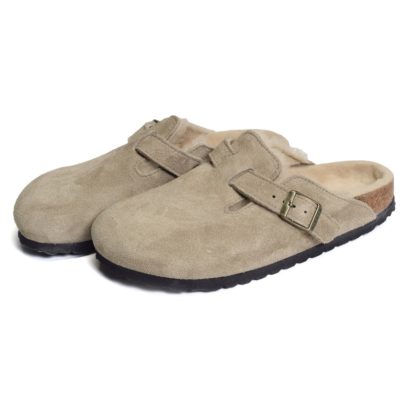 BOSTON SHEARLING W Taupe, Sabots Birkenstock