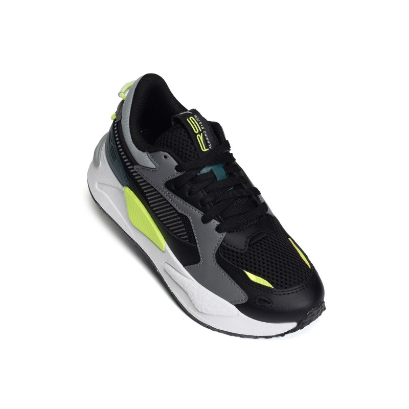 RS JR Noir Gris, Baskets running Puma