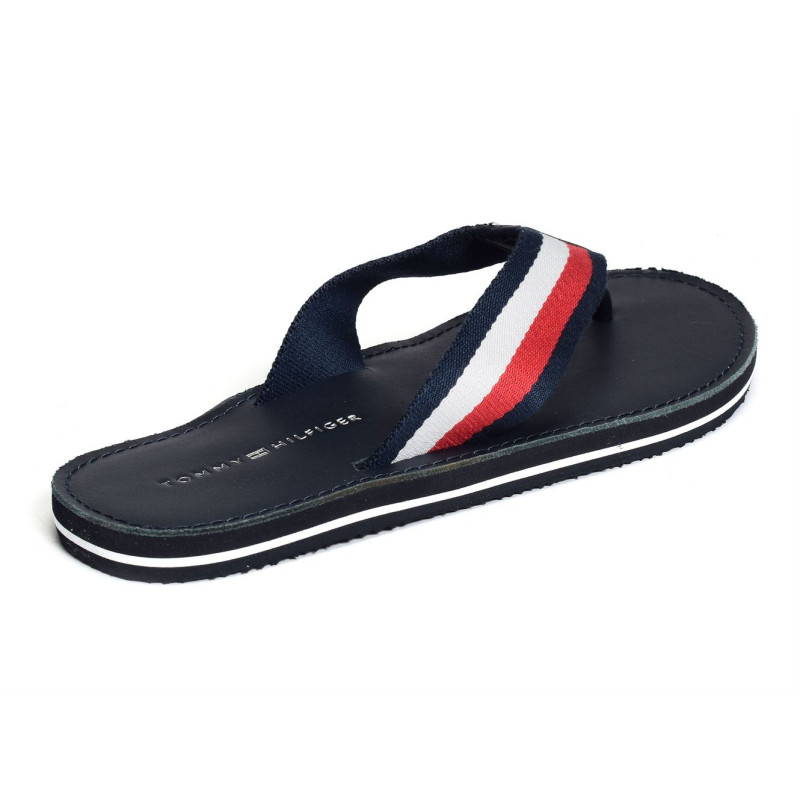 ELEVATED LEATHER BEACH SANDAL 3980 Marine, Tongs Tommy Hilfiger