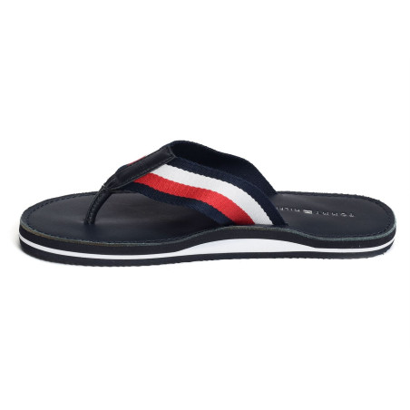 ELEVATED LEATHER BEACH SANDAL 3980 Marine, Tongs Tommy Hilfiger