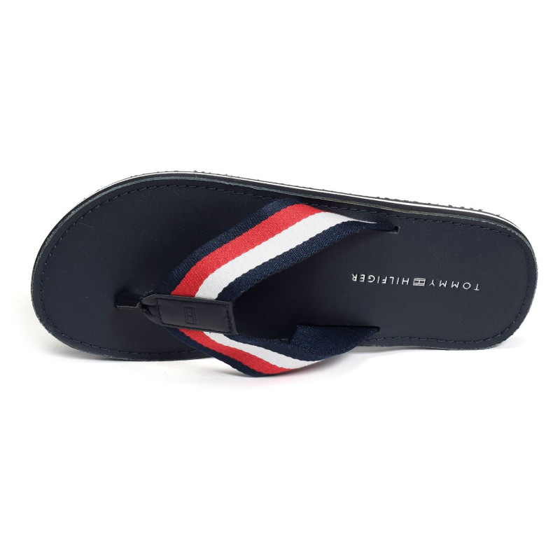 ELEVATED LEATHER BEACH SANDAL 3980 Marine, Tongs Tommy Hilfiger