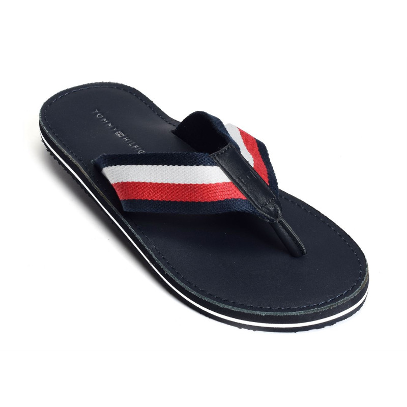 ELEVATED LEATHER BEACH SANDAL 3980 Marine, Tongs Tommy Hilfiger