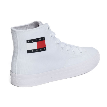 WMNS MID CUT LACE UP VULC 0937 Blanc, Chaussures montantes Tommy Hilfiger