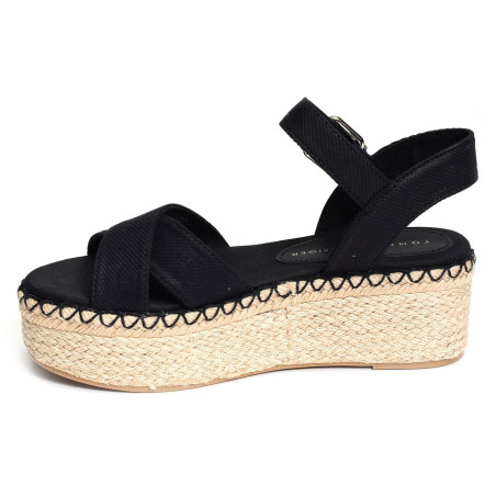 SHINY TOUCHES PLATFORM WEDGE 6245 Noir, Sandales compensées Tommy Hilfiger