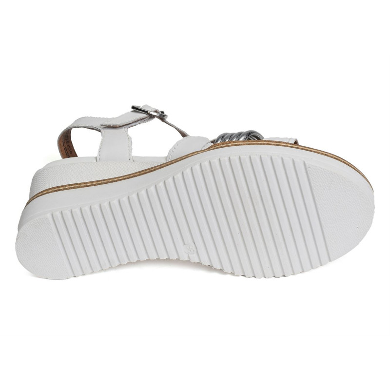 28243 Blanc Argent, Sandales compensées Tamaris