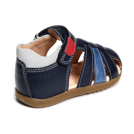 B SANDAL MACCHIA BA Bleu Multicolore, Sandales plates & Nu-Pieds Geox