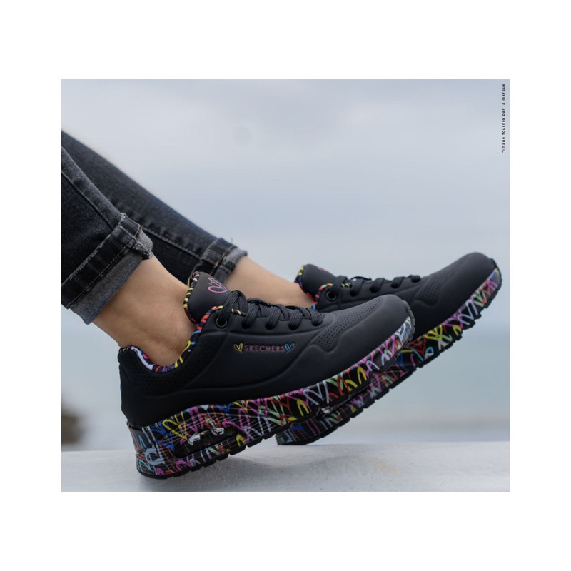 UNO LOVING LOVE Noir Multicolore, Sneakers basses Skechers