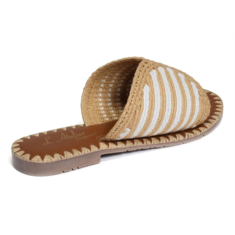 SH369 BIS Blanc Beige, Mules Atelier Tropézien