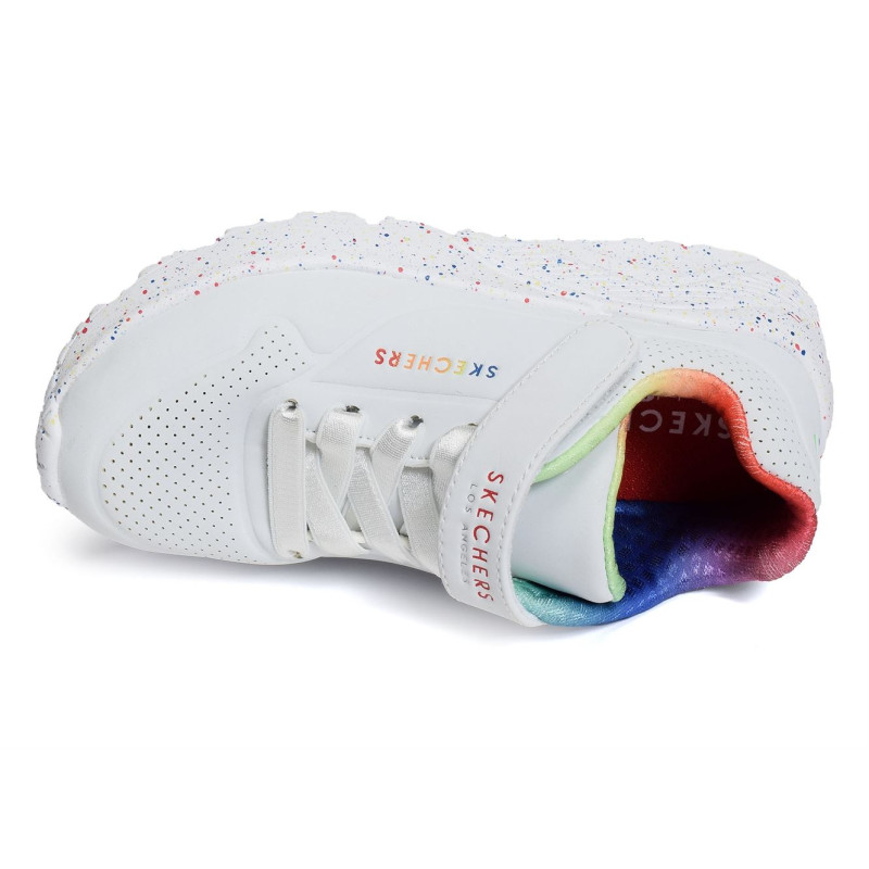 UNO LITE RAINBOW Blanc, Baskets running Skechers