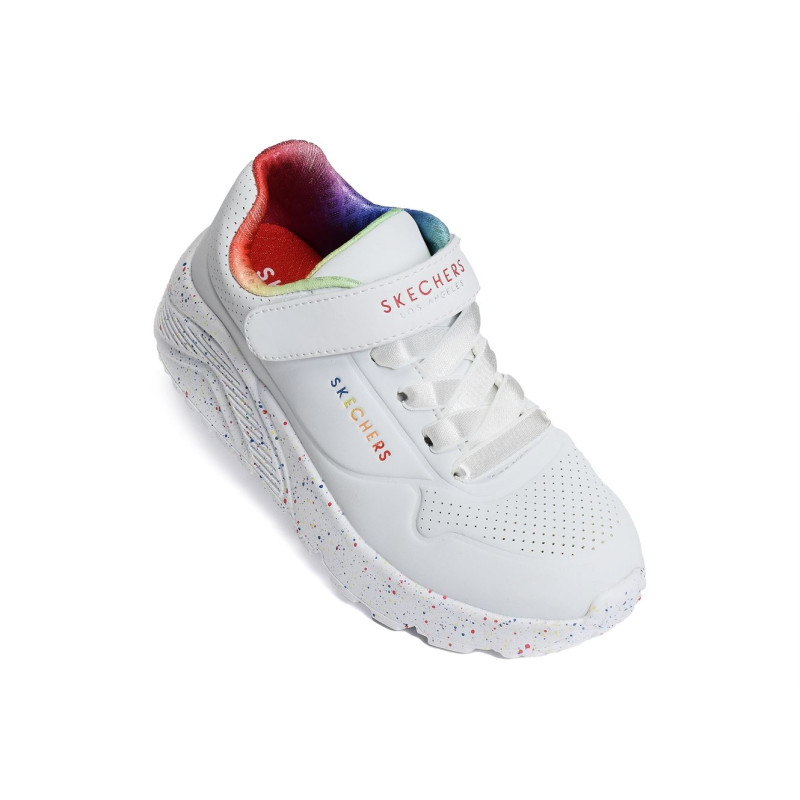 UNO LITE RAINBOW Blanc, Baskets running Skechers