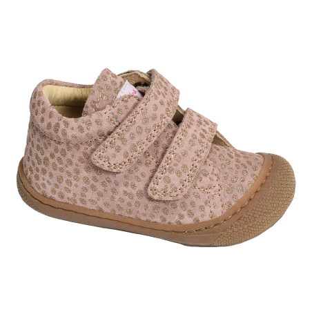 COCOON GIRL VELCRO VELOURS Rose Platine, Chaussures à Scratch Naturino