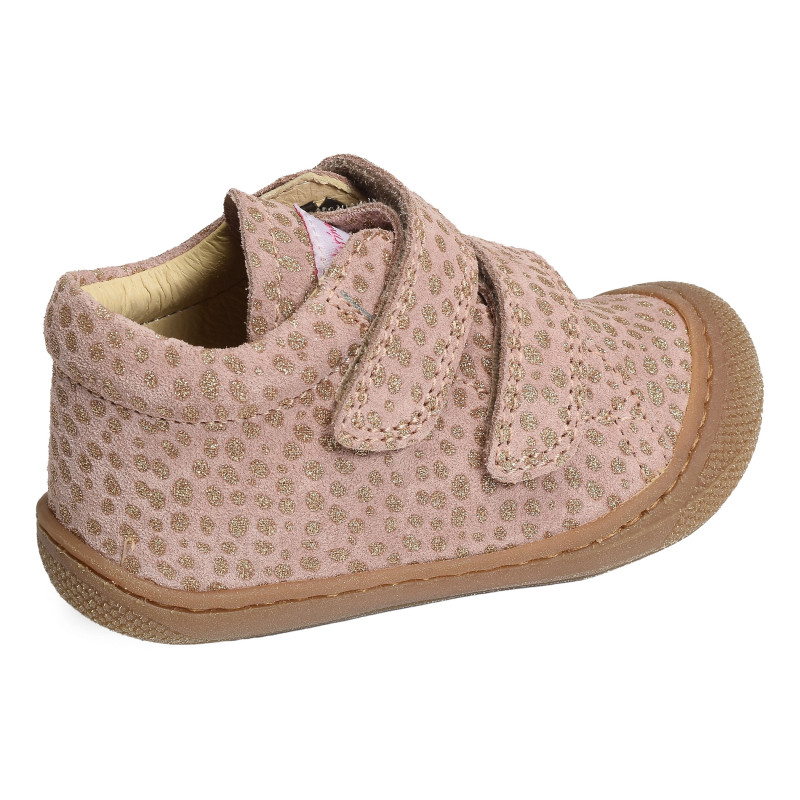 COCOON GIRL VELCRO VELOURS Rose Platine, Chaussures à Scratch Naturino