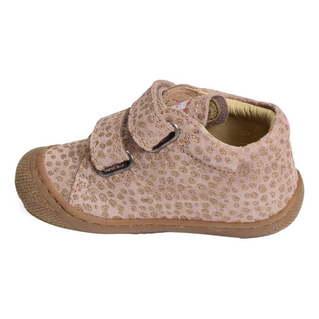 COCOON GIRL VELCRO VELOURS Rose Platine, Chaussures à Scratch Naturino