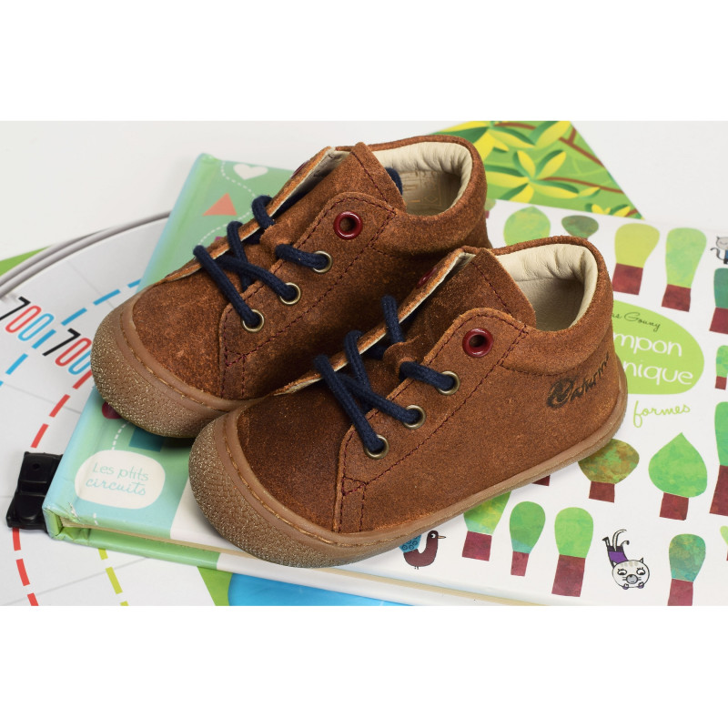 COCOON BOY VELOURS Marron, Chaussures à Lacets Naturino