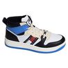 MID CUT TOMMY JEANS BASKET 1075 Blanc Bleu, Baskets montantes Tommy Hilfiger