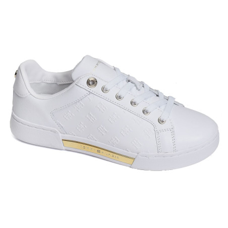 EMBOSSED MONOGRAM SNEAKER 6735 Blanc, Sneakers basses Tommy Hilfiger